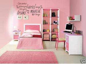 MAGICAL FAIRY DREAMS Girls Bedroom Vinyl Wall Art Decal  