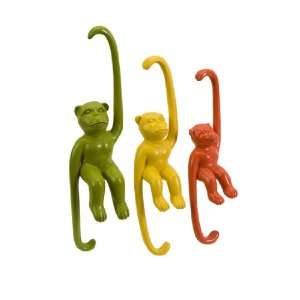  Set of 3 Vividly Colored Decorative Hanging Funky Monkeys 