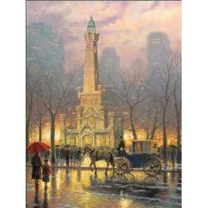   Kinkade   Chicago, Winter at the Water Tower SN Paper