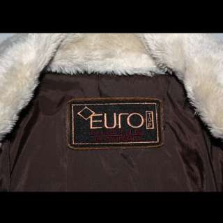 Euro Mond CA Mens Brown Leather Bomber Jacket Attachable Faux Fur 