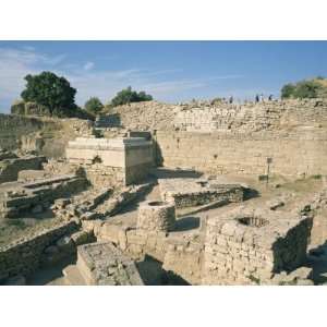 Ancient Ruins at Archaeological Site, Troy, Anatolia, Turkey Minor 