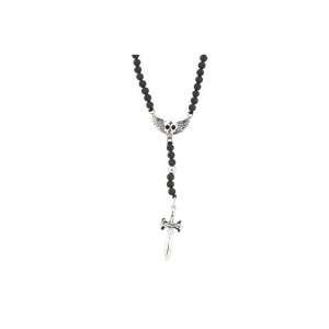  King Baby Studio Rosary Necklace With Skull Dagger 