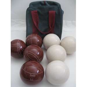  Engraved Bocce package   107mm EPCO Red and White balls 