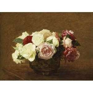 Roses Henri Fantin Latour. 14.00 inches by 11.38 inches 