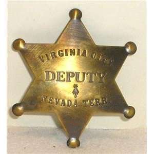  Brass Virginia City Deputy Nevada Obsolete Police Badge 