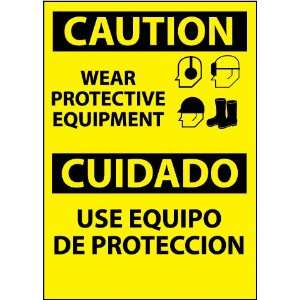   , Wear Protective Equipment Bilingual, Graphic, 14X10, Adhesive Vinyl