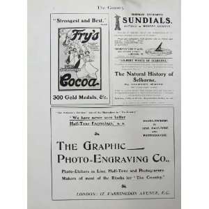  1902 Advertisement Sundials FryS Cocoa Engraving White 