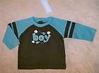 NWT 6 12 M Gymboree TINY COPTER L/S Brown Blue Rugby S