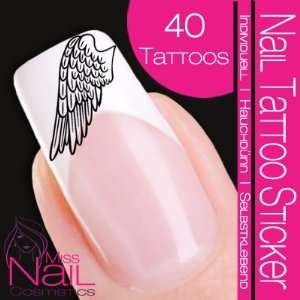  Nail Tattoo Sticker Wing / Angelwing   black Beauty