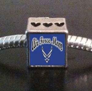 Air Force Mom Photo European Bead Cube Charm  