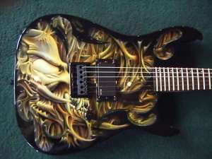 Godin Redline 1 Custom OOAK Airbrushed Art Electric Guitar   NEW 