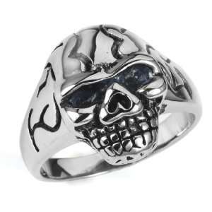  316L Stainless Steel Casting Skulls Ring WITH CZ in the 