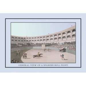  General View of a Spanish Bull Fight 24x36 Giclee