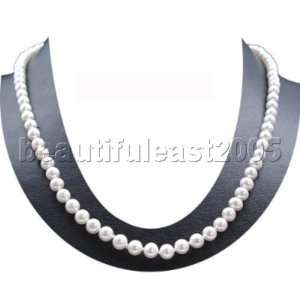 lovely 6 7mm natural white akoya AAA pearl necklace 14K  