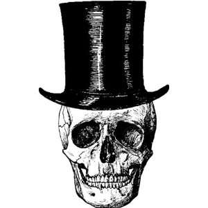  Skull with Top Hat Rubber Stamp Arts, Crafts & Sewing