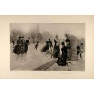  1896 French Victorian Ice Skating Party Lucien Doucet 