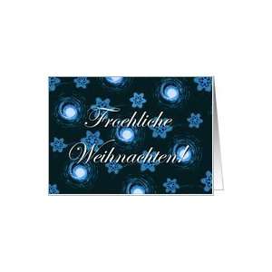  German Christmas, Froehliche Weihnachten Snowflakes Card 