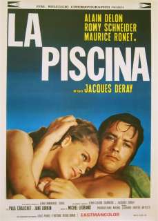   Italian 39x55 linen backed poster Alain Delon Romy Schneider  