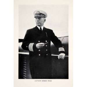  1945 Print Portrait Captain George Fried American Hero Uniform Ship 