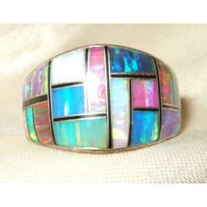  Opal Inlay Ring NEW EYE CATCHING 