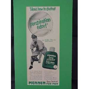 Bobby Shantz Philadelphia Athletics 1952 Mennen Advertisement Bulletin 