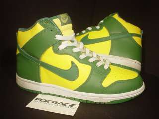 2003 Nike Dunk High EURO EUROPE BRAZIL YELLOW ZEST CLASSIC GREEN WHITE 