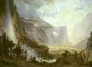   Albert Bierstadt Domes of the Yosemite Painting Repro Canvas Wall Art