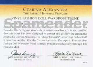 This retired and no longer available Franklin Mint CZARINA ALEXANDRA 