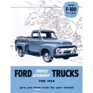  1954 FORD F100 TRUCK Sales Brochure Literature Book 