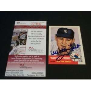  Whitey Ford Auto Signed 1953 Topps Archives #207 JSA B 
