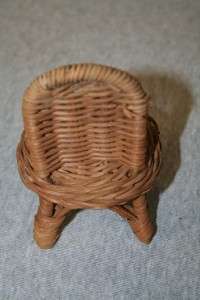 VINTAGE WICKER DOLL HOUSE FURNITURE MINIATURE CHAIR  