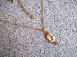   Possibly Vintage CAROLEE Crystal & Gold Tone Pendant Necklace  
