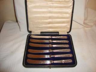 Set Of Six Silver Handled Cutlery Knives Boxed,William Yates Sheffield 