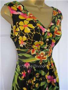 Sugarhill Boutique Hawaaiian Lily Floral Dress M 12  