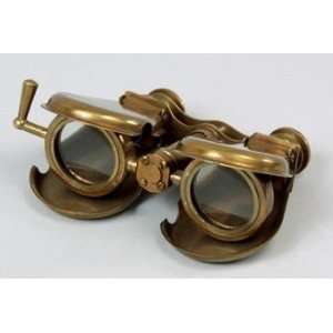  Collapsible Metal Binoculars in Antique Brass Finish 