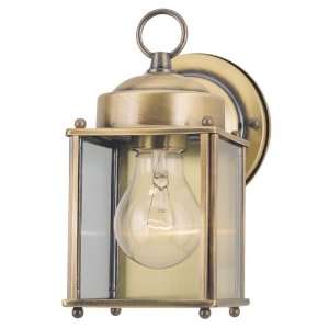   Wall Lantern Antique Solid Brass with Clear Glass Panels   Exterior