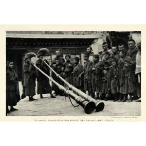  1925 Print Lama Trumpet Labrang Monastery China Tibetan 