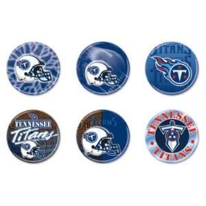  TENNESSEE TITANS OFFICIAL LOGO BUTTON 6 PACK Sports 