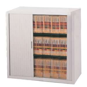  Tambour Door File Cabinet 3 Tier, 36W Black/Pebble Gray Doors 