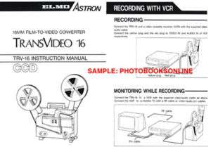 Elmo TransVideo 16, TRV 16 Instruction Manual  