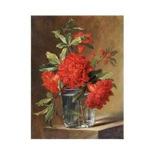  Gerard Van Spaendonck   Red Carnations And A Sprig Of 