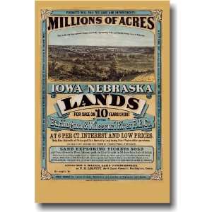  Millions of Acres   Iowa to Nebraska   Vintage Reprint 