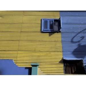 Yellow and Blue Walls with Shadow of a Street Light, La Boca, Buenos 