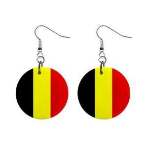Belgium Flag Button Earrings