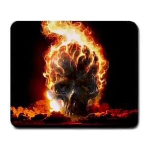 Apocolyptic Demon Skull on Fire Gothic Large Mousepad 