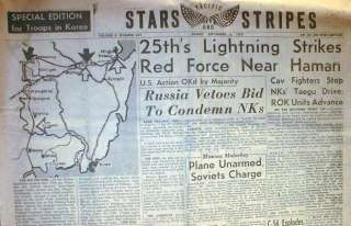 orgnl 1950 1953 KOREAN WAR Stars & Stripes newspapers  