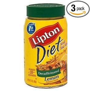 Lipton Diet Decaf Instant Tea Mix, Lemon 3 Oz (Pack of 3)