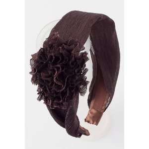  1.2 Dark Brown Rosette Fabric Headband Beauty