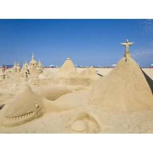 Local Artists Sand Sculpture Depitction of Rio De Janeiro Stretched 