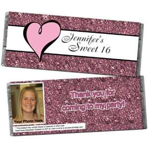  Glittering Glamour Personalized Photo Candy Bar Wrappers 